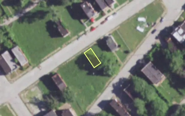 Aerial view of 2026 ALICE AV — vacant lot, St. Louis with approximate parcel outline