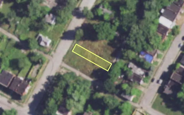 Aerial view of 3024 NEW ASHLAND PL — vacant lot, St. Louis with approximate parcel outline