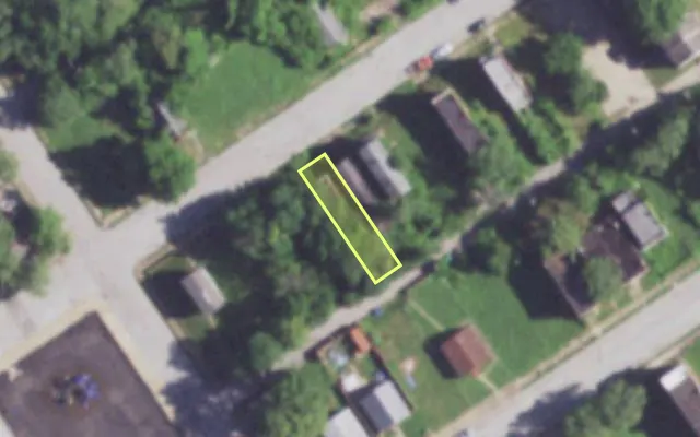 Aerial view of 2034 GANO AV — vacant lot, St. Louis with approximate parcel outline