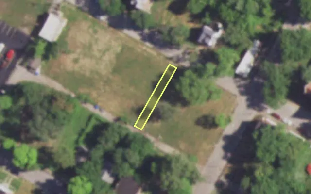 Aerial view of 4636 COTTAGE AV — vacant lot, St. Louis with approximate parcel outline