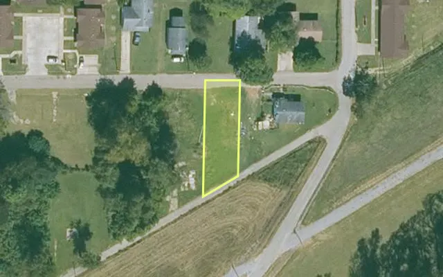 Aerial view of MISSISSIPPI County parcel 722-00536-000 — Arkansas post-auction with approximate parcel outline
