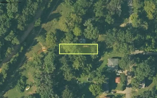 Aerial view of SHARP County parcel 760-06035-000 — Arkansas post-auction with approximate parcel outline