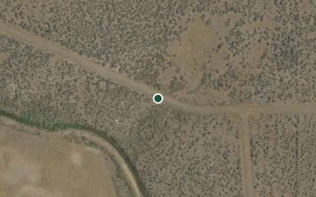 Aerial view of 4.86 acres in Modoc, CA — 15338; approximate location marked
