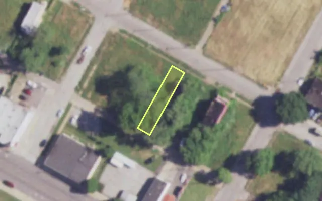 Aerial view of 4116 ALDINE AV — vacant lot, St. Louis with approximate parcel outline