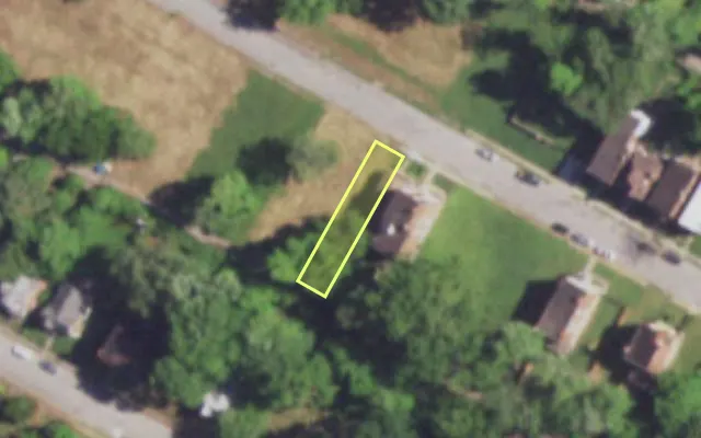 Aerial view of 4554 GARFIELD AV — vacant lot, St. Louis with approximate parcel outline