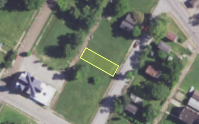 Aerial view of 4317 JOHN AV — vacant lot, St. Louis with approximate parcel outline
