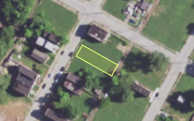 Aerial view of 4156 PLEASANT ST — vacant lot, St. Louis with approximate parcel outline