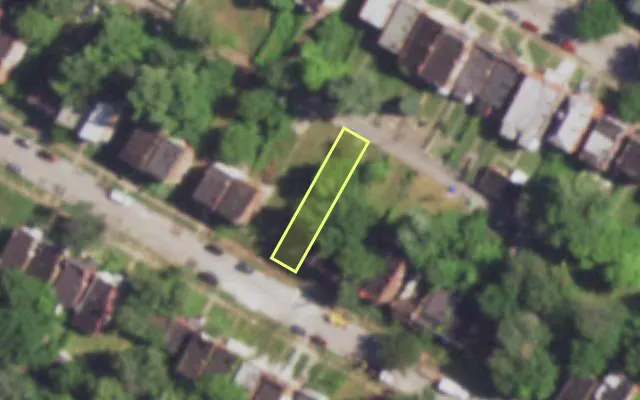 Aerial view of 4803 NORTHLAND AV — vacant lot, St. Louis with approximate parcel outline