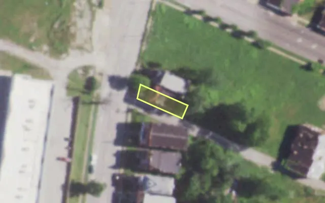 Aerial view of 1414 N EUCLID AV — vacant lot, St. Louis with approximate parcel outline