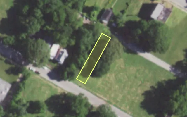 Aerial view of 5711 LOTUS AV — vacant lot, St. Louis with approximate parcel outline