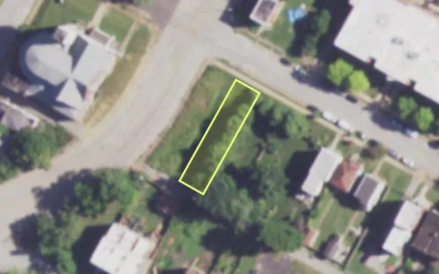 Aerial view of 3658 COOK AV — vacant lot, St. Louis with approximate parcel outline