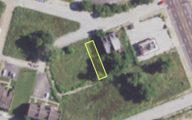 Aerial view of 1522 MONTGOMERY ST — vacant lot, St. Louis with approximate parcel outline