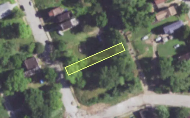 Aerial view of 4312 BLAIR AV — vacant lot, St. Louis with approximate parcel outline