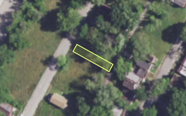 Aerial view of 3112 NEW ASHLAND PL — vacant lot, St. Louis with approximate parcel outline