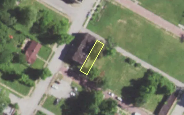 Aerial view of 5575 TERRY AV — vacant lot, St. Louis with approximate parcel outline