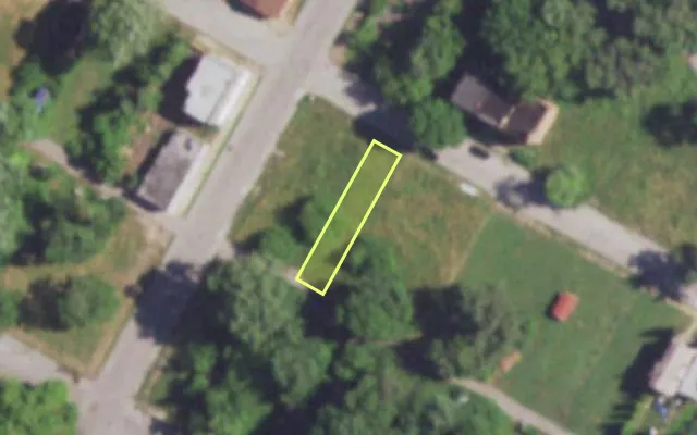 Aerial view of 4278 NORTH MARKET ST — vacant lot, St. Louis with approximate parcel outline