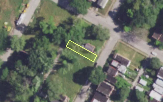 Aerial view of 3139 ROLLA PL — vacant lot, St. Louis with approximate parcel outline