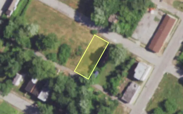 Aerial view of 4318 NORTH MARKET ST — vacant lot, St. Louis with approximate parcel outline