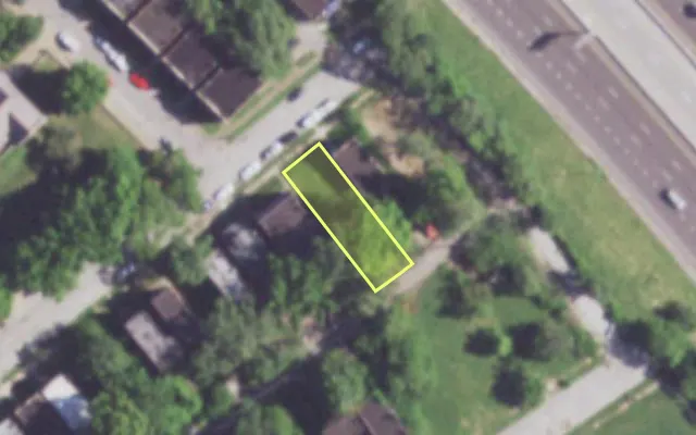 Aerial view of 1120 LINTON AV — vacant lot, St. Louis with approximate parcel outline