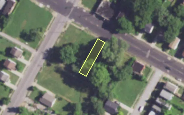 Aerial view of 4158 LEE AV — vacant lot, St. Louis with approximate parcel outline