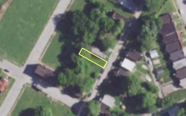 Aerial view of 4139 GLASGOW AV — vacant lot, St. Louis with approximate parcel outline