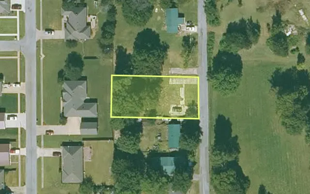 Aerial view of MISSISSIPPI County parcel 306-00249-000 — Arkansas post-auction with approximate parcel outline