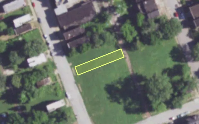 Aerial view of 4018 N 22ND ST — vacant lot, St. Louis with approximate parcel outline