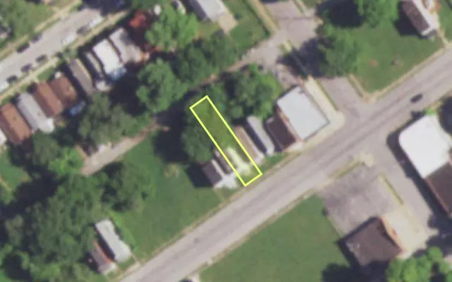 Aerial view of 5089 UNION BLVD — vacant lot, St. Louis with approximate parcel outline