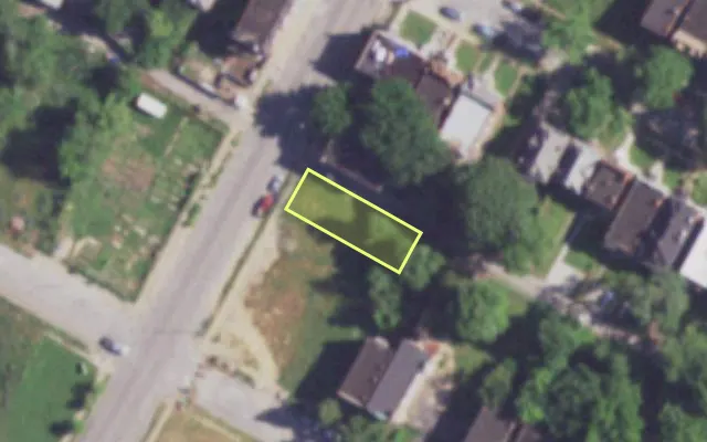 Aerial view of 3014 N VANDEVENTER AV — vacant lot, St. Louis with approximate parcel outline