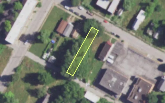 Aerial view of 4150 LEXINGTON AV — vacant lot, St. Louis with approximate parcel outline