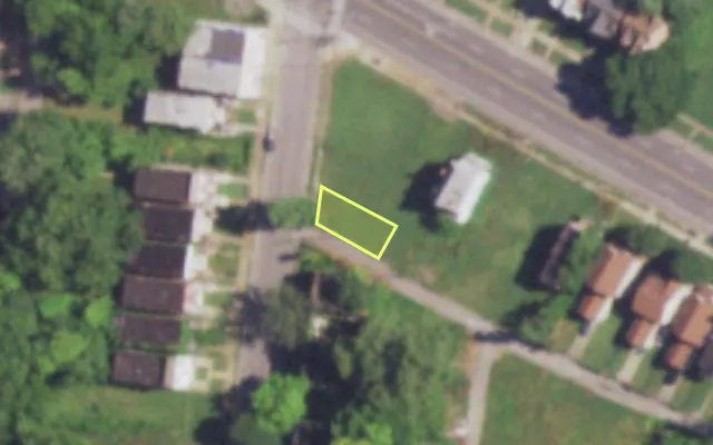 Aerial view of 1230 WALTON AV — vacant lot, St. Louis with approximate parcel outline