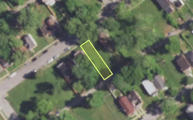 Aerial view of 5326 EMERSON AV — vacant lot, St. Louis with approximate parcel outline