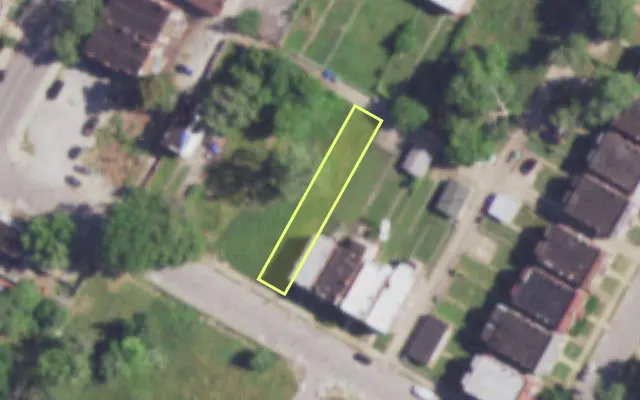 Aerial view of 4327 ASHLAND AV — vacant lot, St. Louis with approximate parcel outline