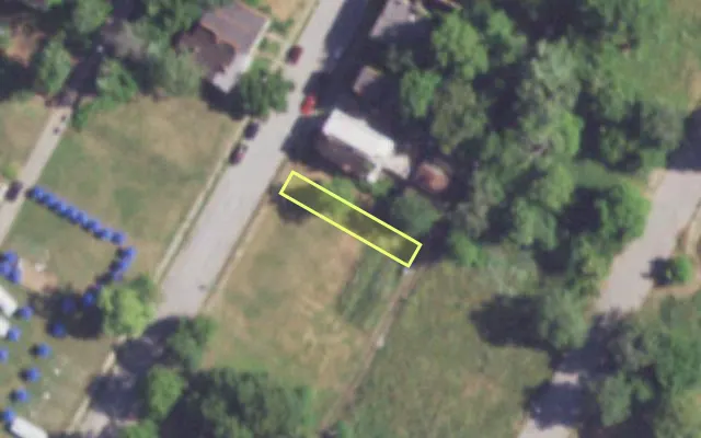 Aerial view of 1820 COLEMAN ST — vacant lot, St. Louis with approximate parcel outline