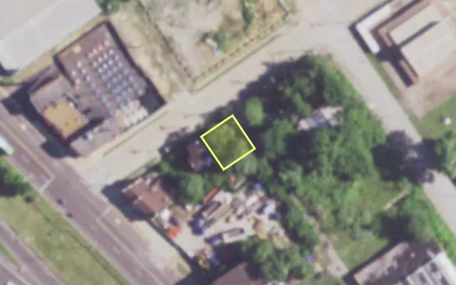 Aerial view of 614 WITHERS AV — vacant lot, St. Louis with approximate parcel outline