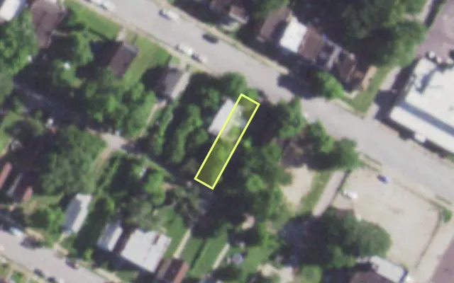 Aerial view of 5328 COTE BRILLIANTE AV — vacant lot, St. Louis with approximate parcel outline