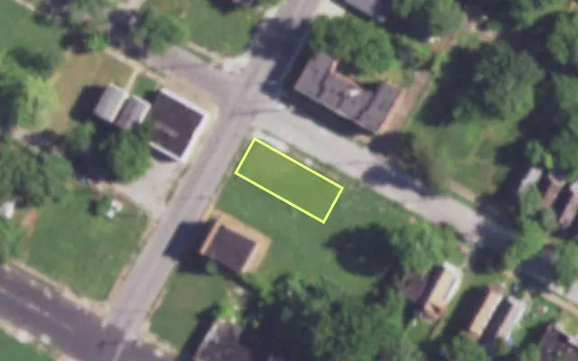 Aerial view of 4170 FAIR AV — vacant lot, St. Louis with approximate parcel outline