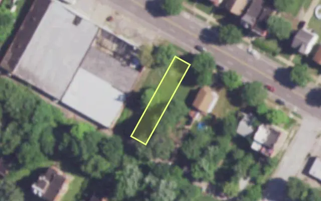 Aerial view of 3952 PAGE BLVD — vacant lot, St. Louis with approximate parcel outline