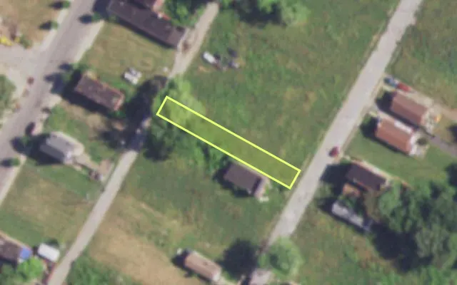 Aerial view of 3037 VINE GROVE AV — vacant lot, St. Louis with approximate parcel outline