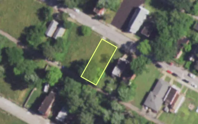 Aerial view of 4254 W GARFIELD AV — vacant lot, St. Louis with approximate parcel outline