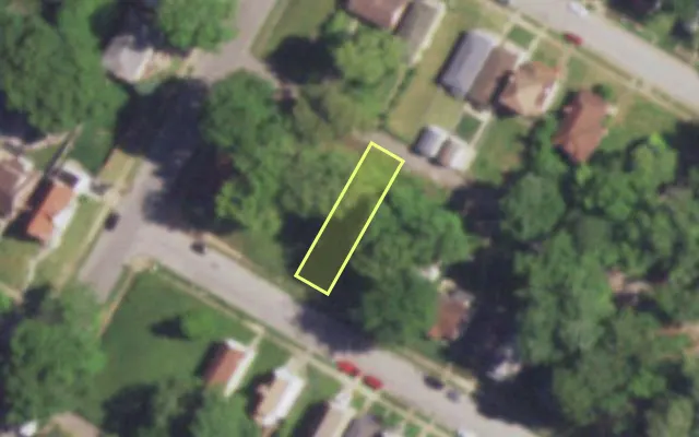 Aerial view of 6061 LUCILLE AV — vacant lot, St. Louis with approximate parcel outline