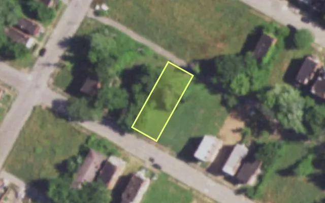 Aerial view of 4269 W ALDINE AV — vacant lot, St. Louis with approximate parcel outline