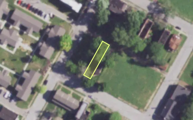 Aerial view of 3019 KOSSUTH AV — vacant lot, St. Louis with approximate parcel outline