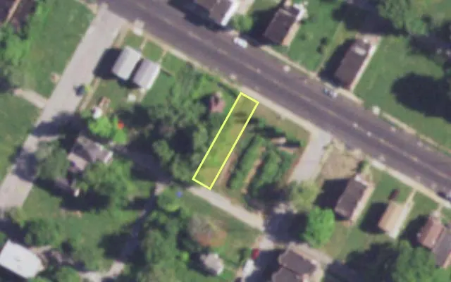 Aerial view of 4218 LEE AV — vacant lot, St. Louis with approximate parcel outline