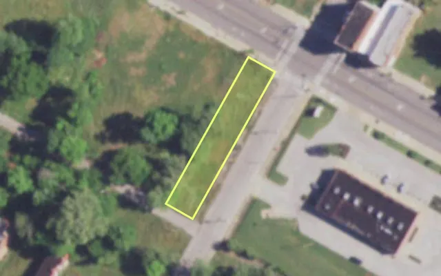 Aerial view of 4200 DR MARTIN LUTHER KING DR — vacant lot, St. Louis with approximate parcel outline