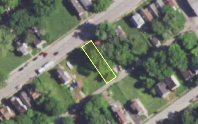Aerial view of 5436 UNION BLVD — vacant lot, St. Louis with approximate parcel outline