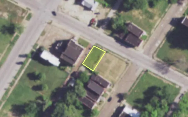 Aerial view of 3942 CARTER AV — vacant lot, St. Louis with approximate parcel outline