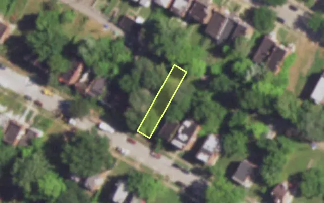 Aerial view of 4751 NORTHLAND AV — vacant lot, St. Louis with approximate parcel outline