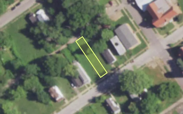 Aerial view of 5263 WREN AV — vacant lot, St. Louis with approximate parcel outline