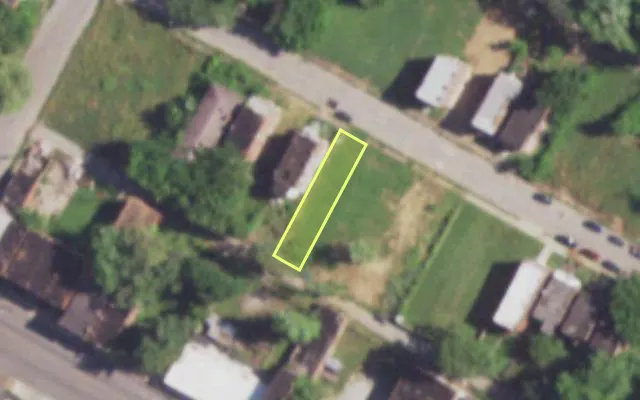 Aerial view of 4262 W ALDINE AV — vacant lot, St. Louis with approximate parcel outline